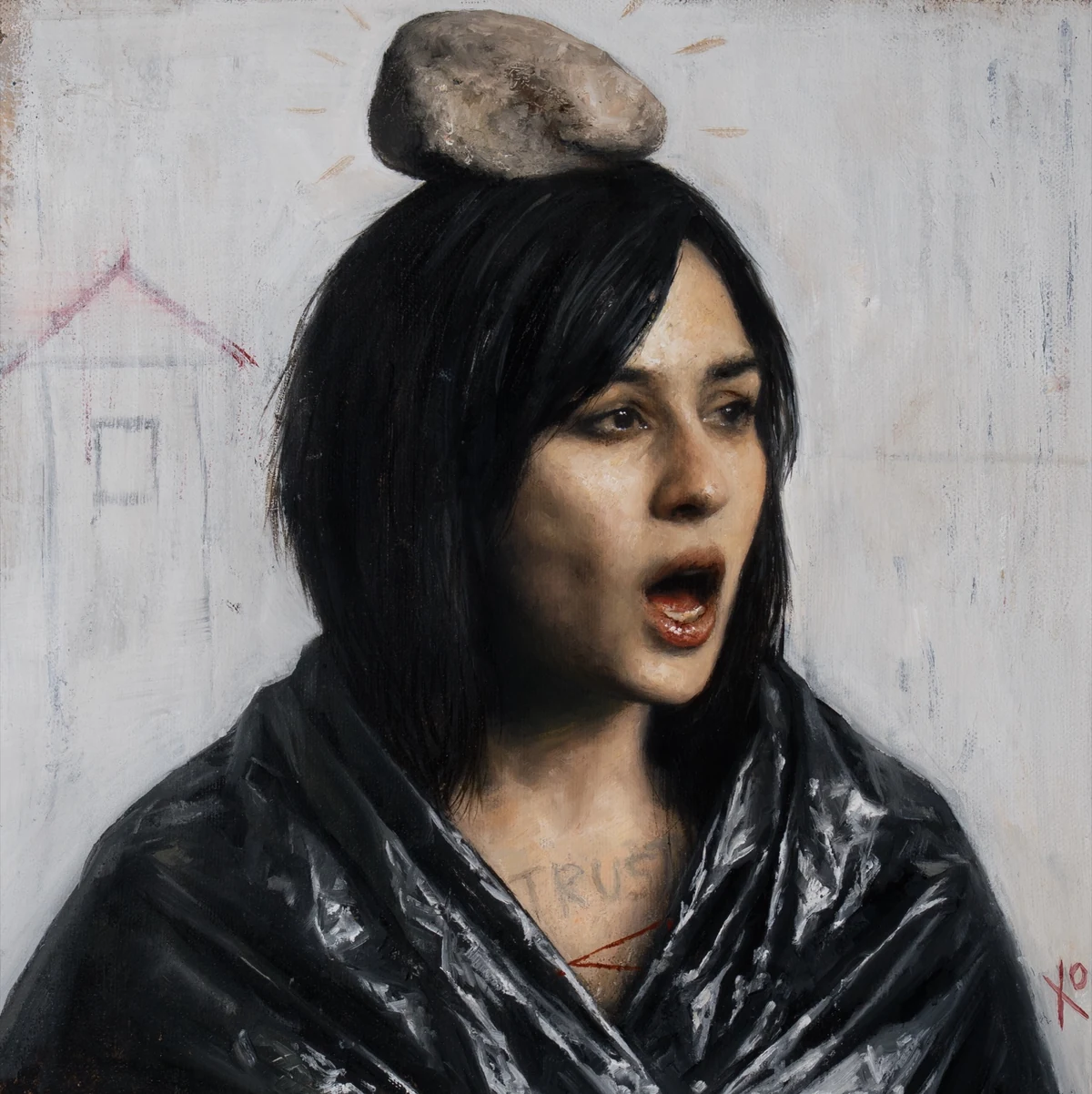 Antes del Grito, 2026. Huile sur lin. Raúl Campos.