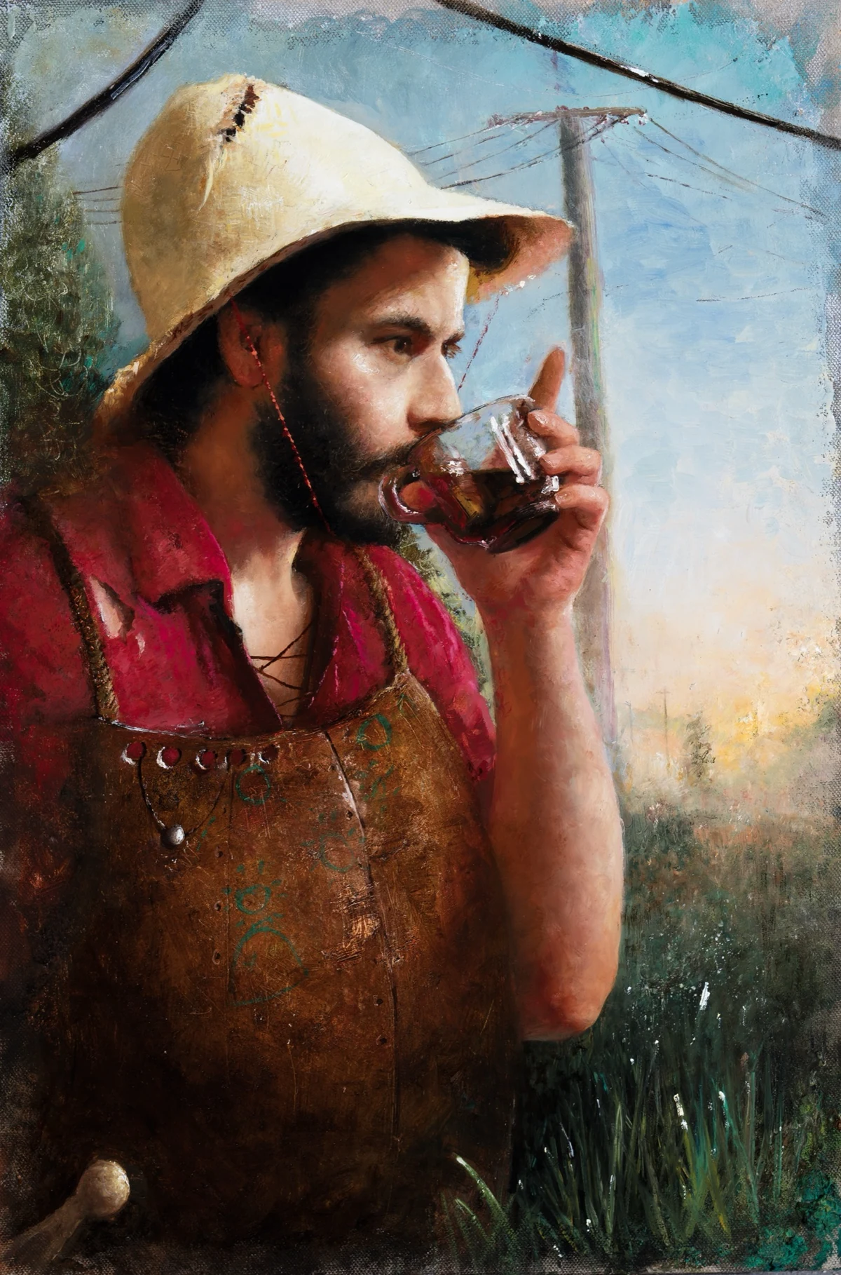 El Café Mañanero, 2024. Huile sur lin. Raúl Campos.