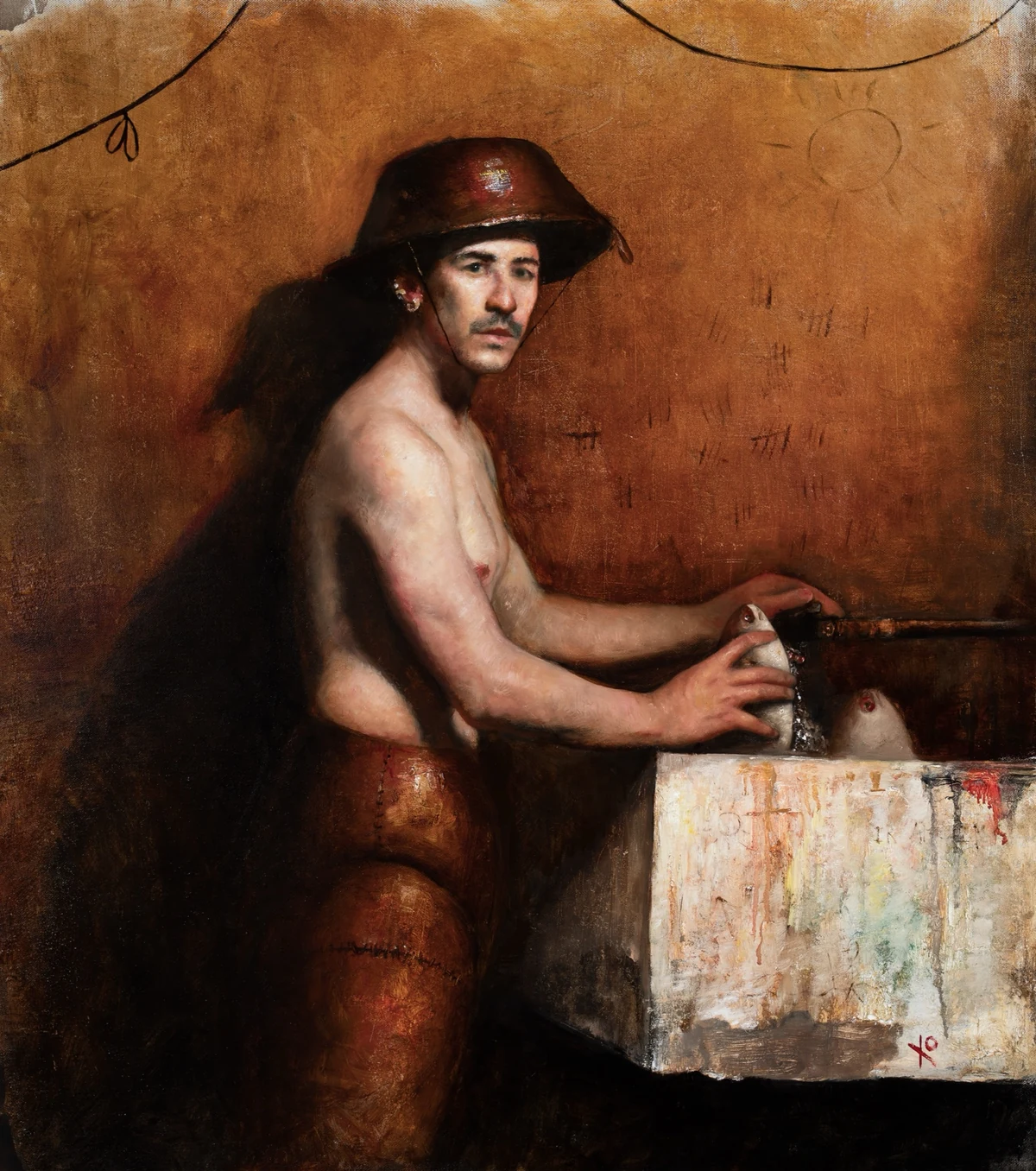 El Lava Pescados, 2024. Huile sur lin. Raúl Campos.
