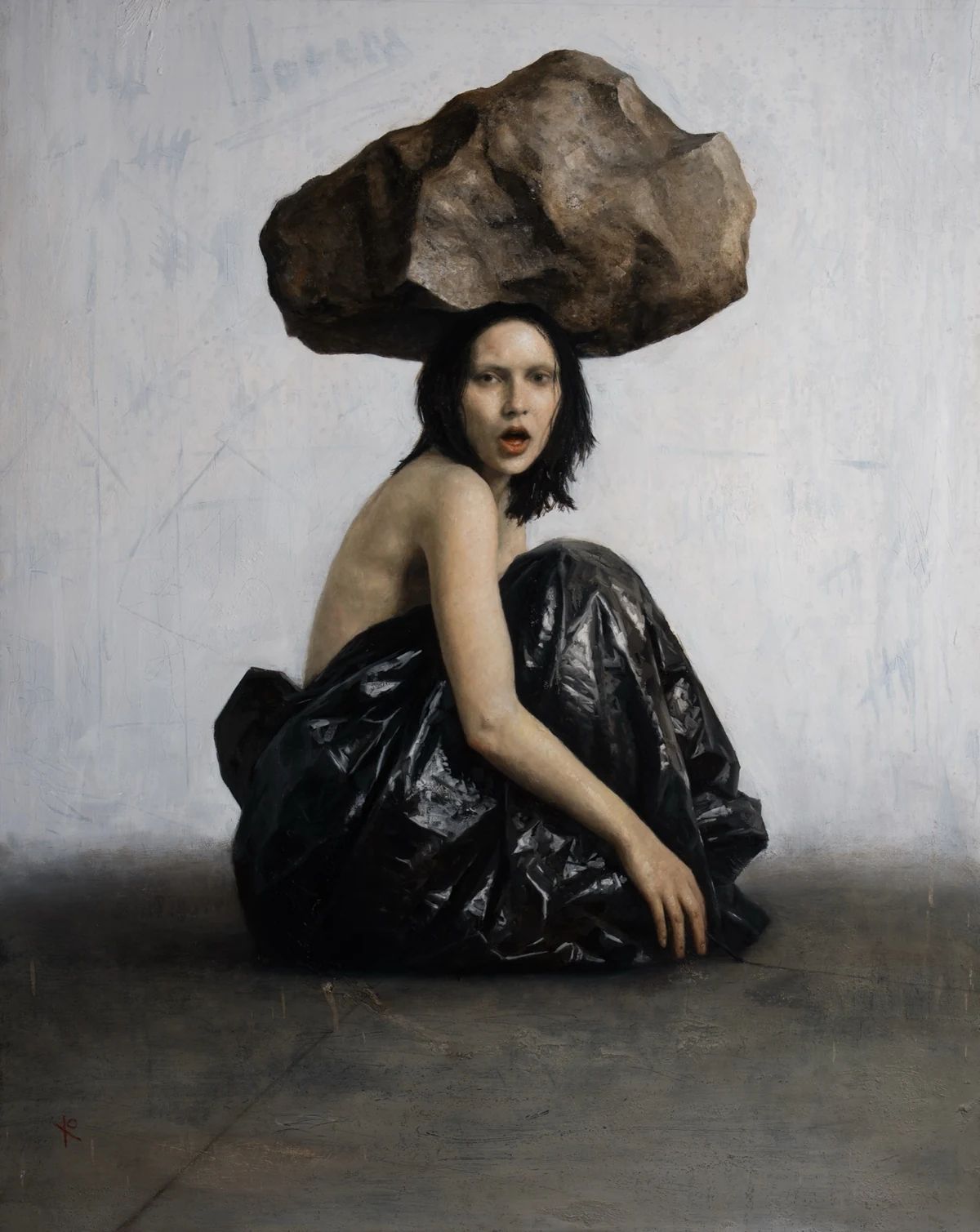 Pensar no ayuda, 2026 — oil painting by Raúl Campos