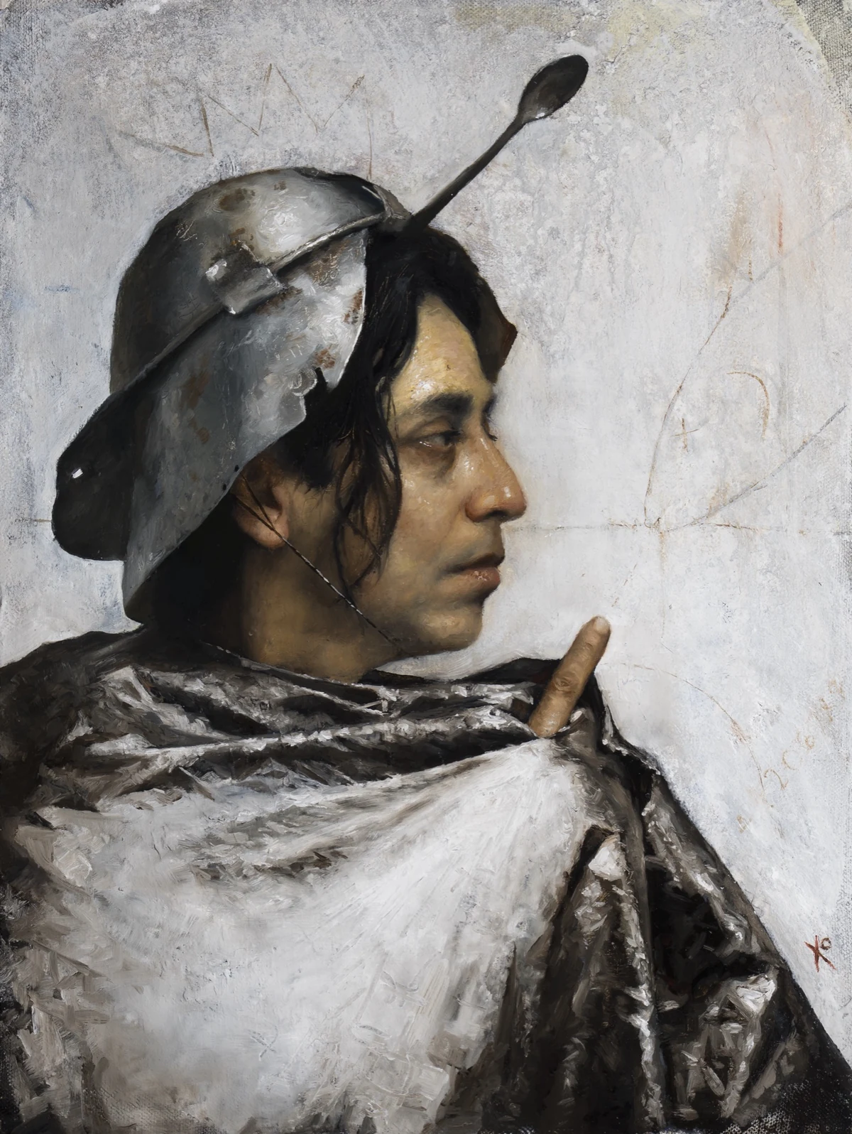 Señala pero no sabe, 2026. Huile sur lin. Raúl Campos.